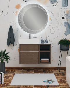 Mobile bagno sospeso Diadema cm.80 con specchio led