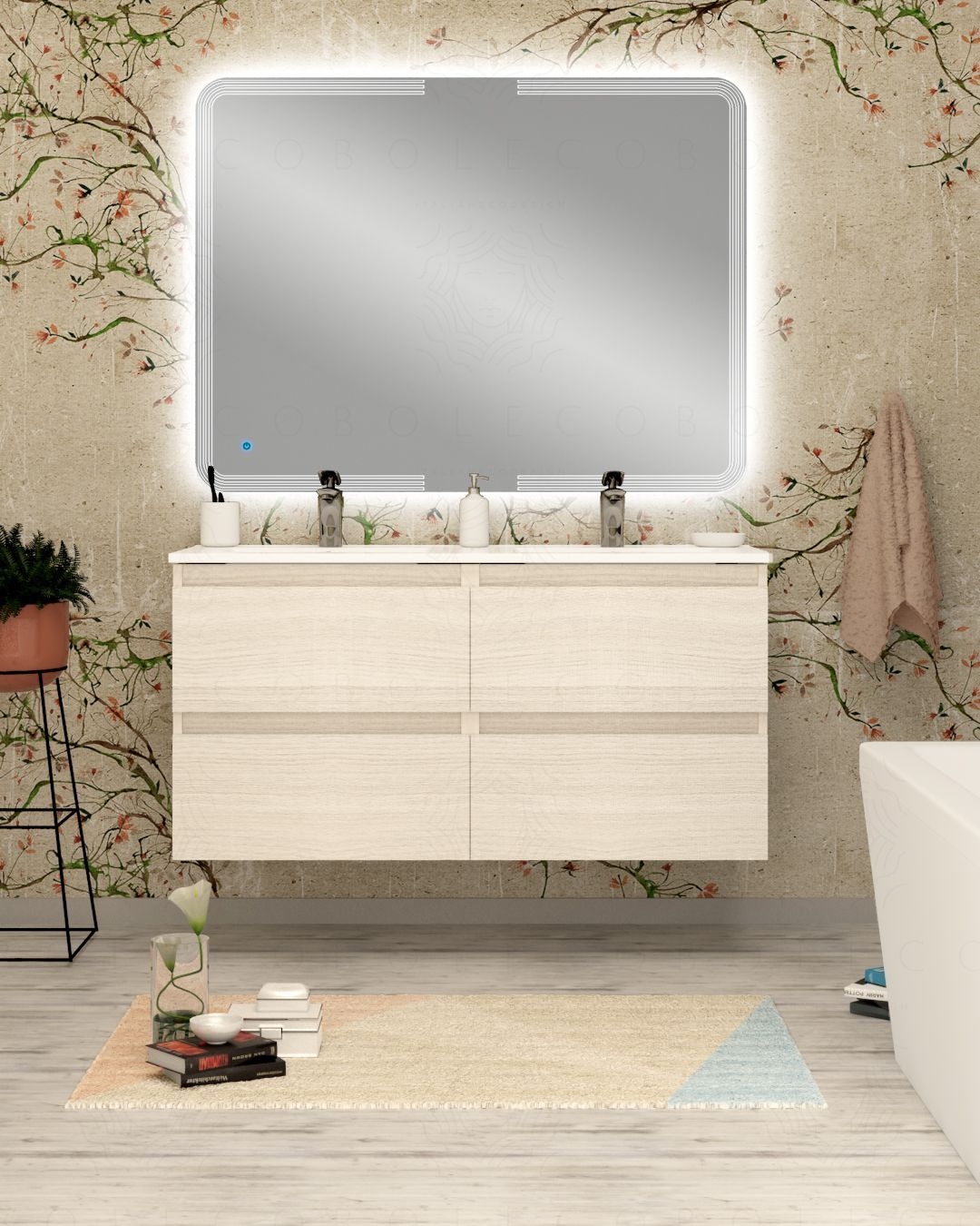 Mobile bagno sospeso Imperial cm.120 con specchio led Mobile bagno sospeso Imperial cm.120 con specchio led