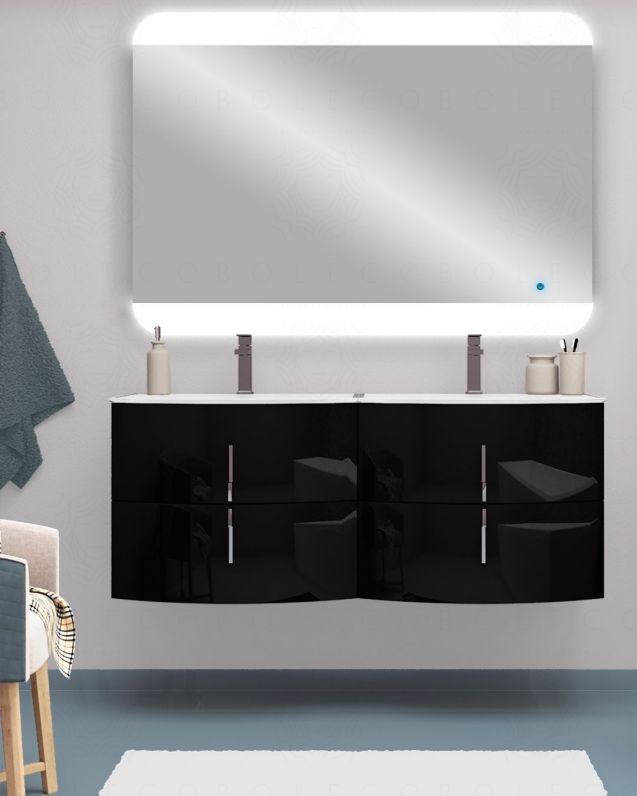 Mobile bagno sospeso Jane, curvo, cm.138 Mobile bagno sospeso Jane, curvo, cm.138