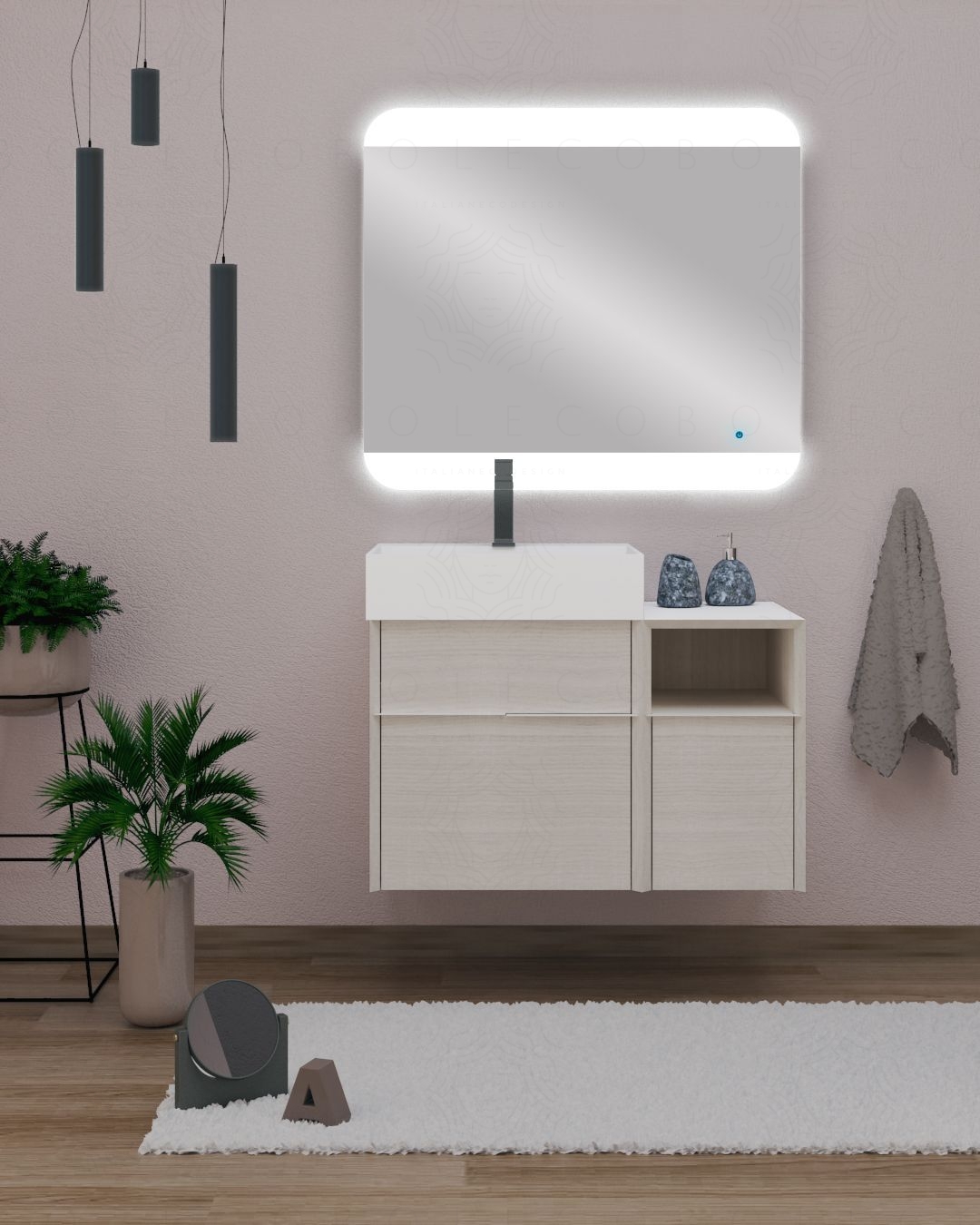 Mobile bagno sospeso Diadema cm.80 Mobile bagno sospeso Diadema cm.80