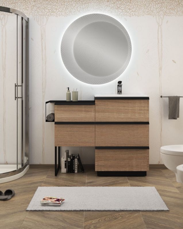 Mobile bagno a terra Ghibli cm.115 con specchio led