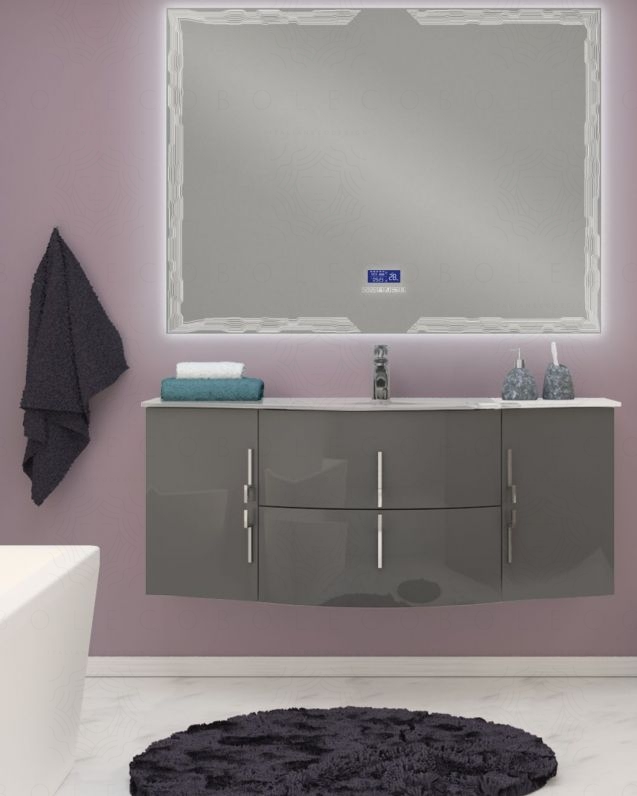 Mobile bagno sospeso Jane, curvo, cm.138 Mobile bagno sospeso Jane, curvo, cm.138