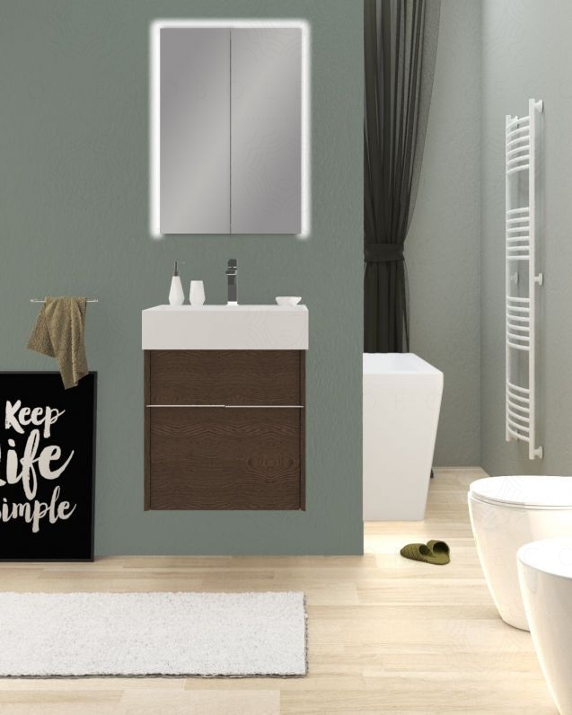Mobile bagno sospeso Diadema cm.50 con specchio contenitore led Mobile bagno sospeso Diadema cm.50 con specchio contenitore led