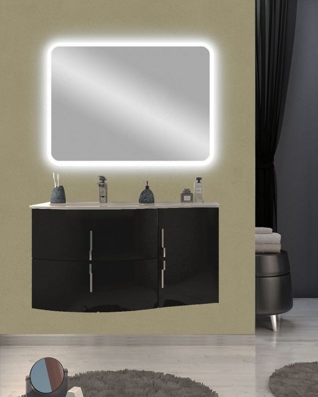 Mobile bagno sospeso Jane, curvo, cm.104 Mobile bagno sospeso Jane, curvo, cm.104