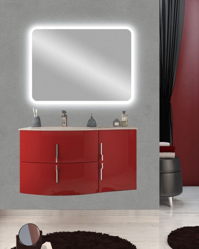 Mobile bagno sospeso Jane, curvo, cm.104 Mobile bagno sospeso Jane, curvo, cm.104