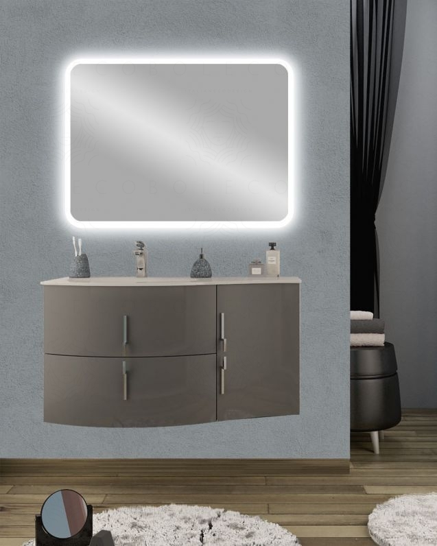 Mobile bagno sospeso Jane, curvo, cm.104 Mobile bagno sospeso Jane, curvo, cm.104