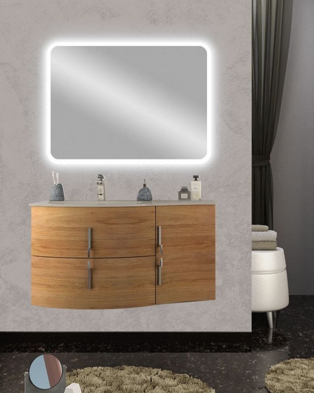 Mobile bagno sospeso Jane, curvo, cm.104 Mobile bagno sospeso Jane, curvo, cm.104