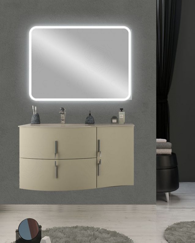 Mobile bagno sospeso Jane, curvo, cm.104 Mobile bagno sospeso Jane, curvo, cm.104