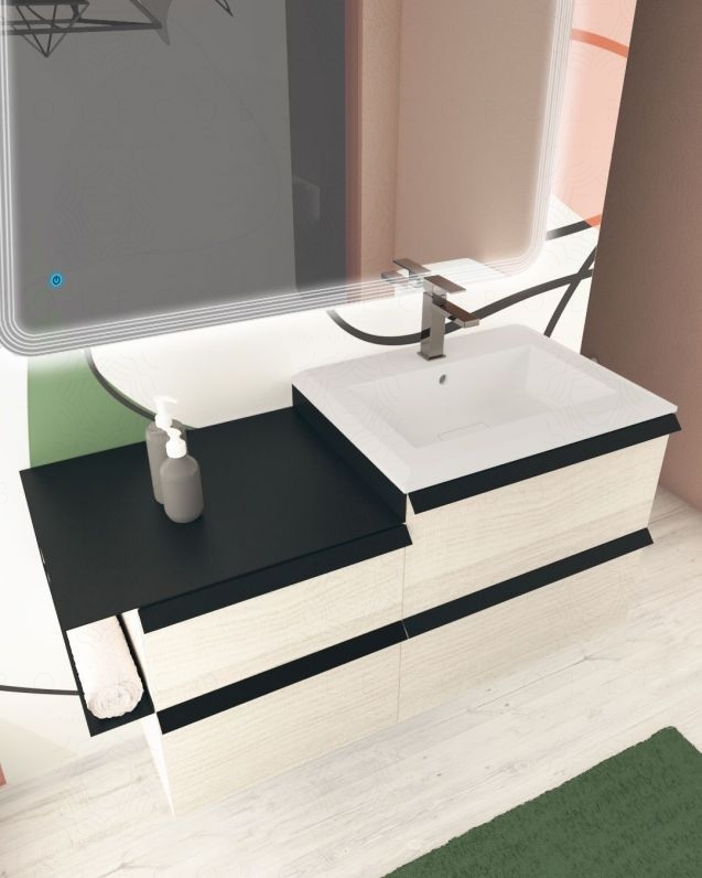 Mobile bagno sospeso Ghibli cm.115 con specchio led Mobile bagno sospeso Ghibli cm.115 con specchio led