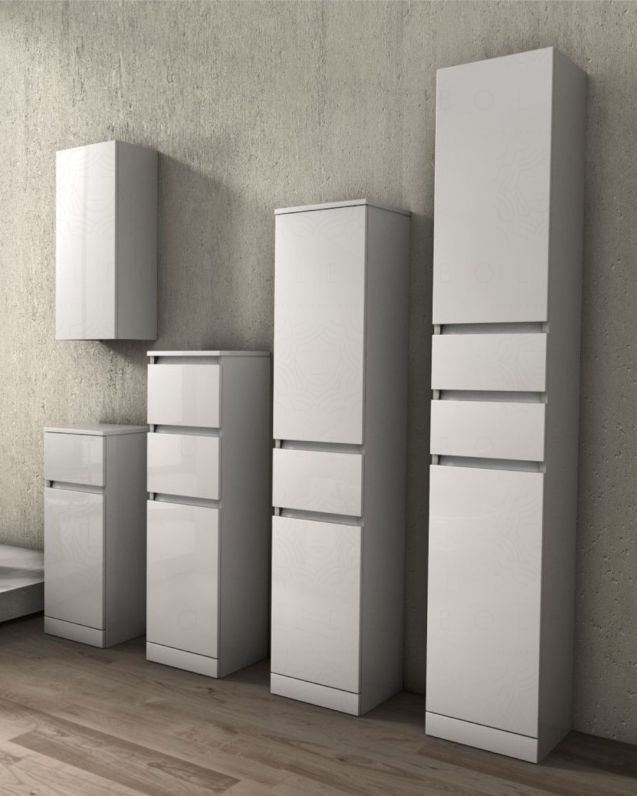 Colonna bagno a terra bianco lucido, cm. 30x190 Colonna bagno a terra bianco lucido, cm. 30x190