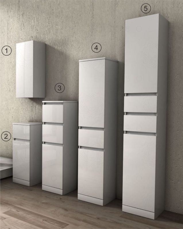 Colonna bagno a terra bianco lucido, cm. 30x190 Colonna bagno a terra bianco lucido, cm. 30x190