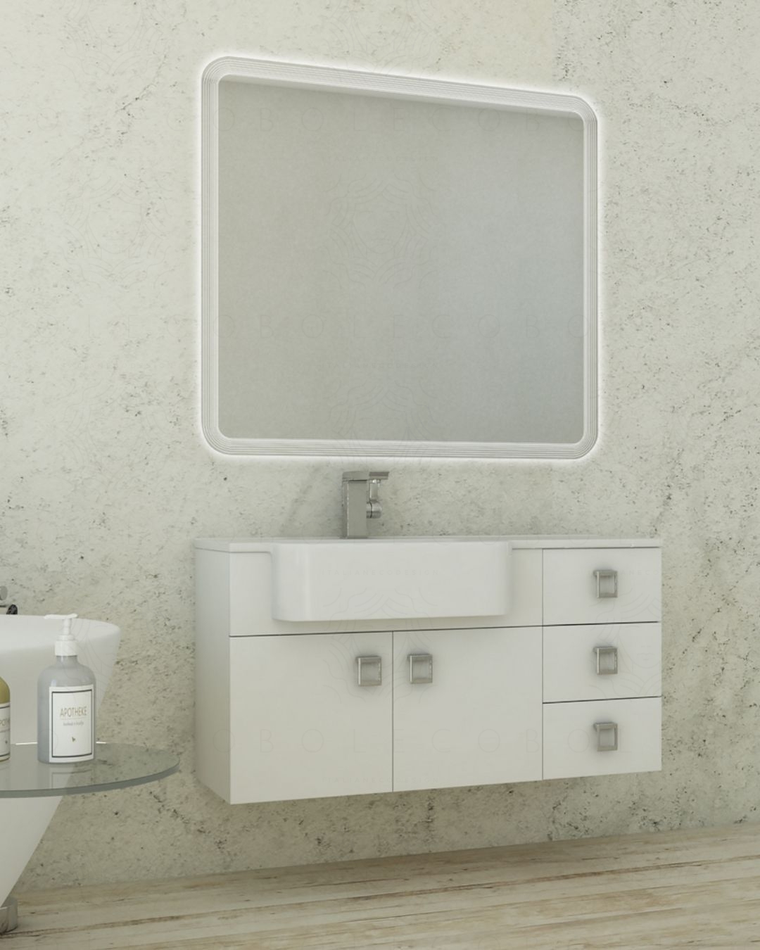 Mobile bagno sospeso Ariel cm.100 completo di specchio Mobile bagno sospeso Ariel cm.100 completo di specchio