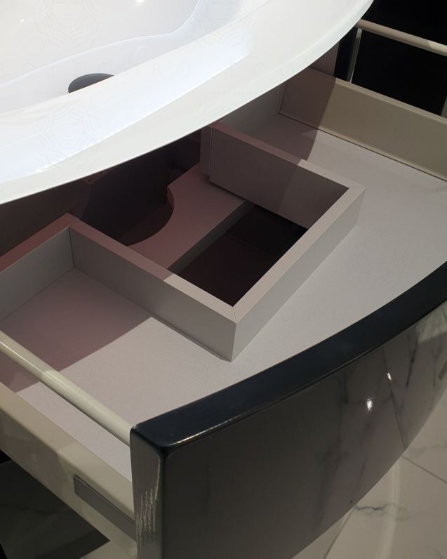 Mobile bagno sospeso Jane, curvo, cm.104 Mobile bagno sospeso Jane, curvo, cm.104