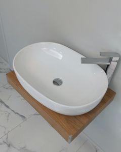 Mensolone bagno cm.60 completo di staffe regolabili e lavabo in