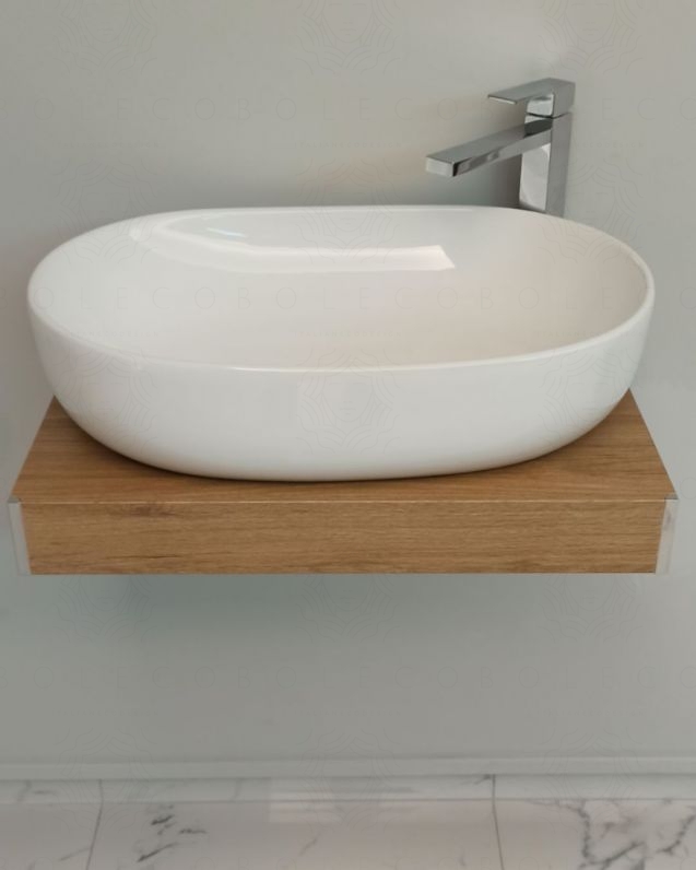 Mensolone bagno cm.60 completo di staffe regolabili e lavabo in Mensolone bagno cm.60 completo di staffe regolabili e lavabo in