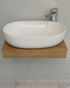 Mensolone bagno cm.60 completo di staffe regolabili e lavabo in