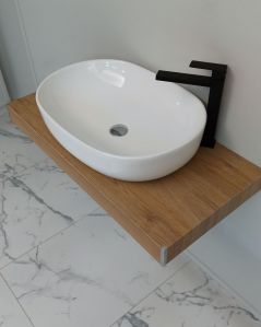 Mensolone bagno cm.90 completo di staffe regolabili e lavabo in