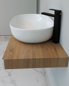 Mensolone bagno cm.90 completo di staffe regolabili e lavabo in