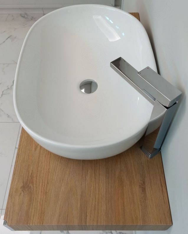 Mensolone bagno cm.90 completo di staffe regolabili e lavabo in