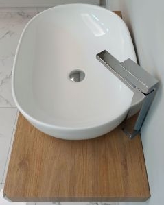 Mensolone bagno cm.90 completo di staffe regolabili e lavabo in