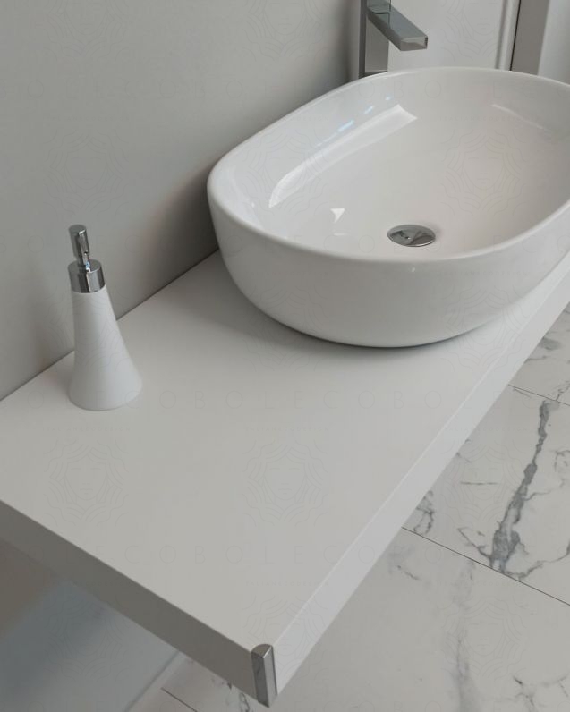 Mensolone bagno cm.120 completo di staffe regolabili e lavabo Mensolone bagno cm.120 completo di staffe regolabili e lavabo