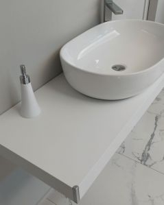 Mensolone bagno cm.120 completo di staffe regolabili e lavabo