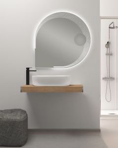 Mensolone bagno cm.90 completo di staffe regolabili e lavabo in