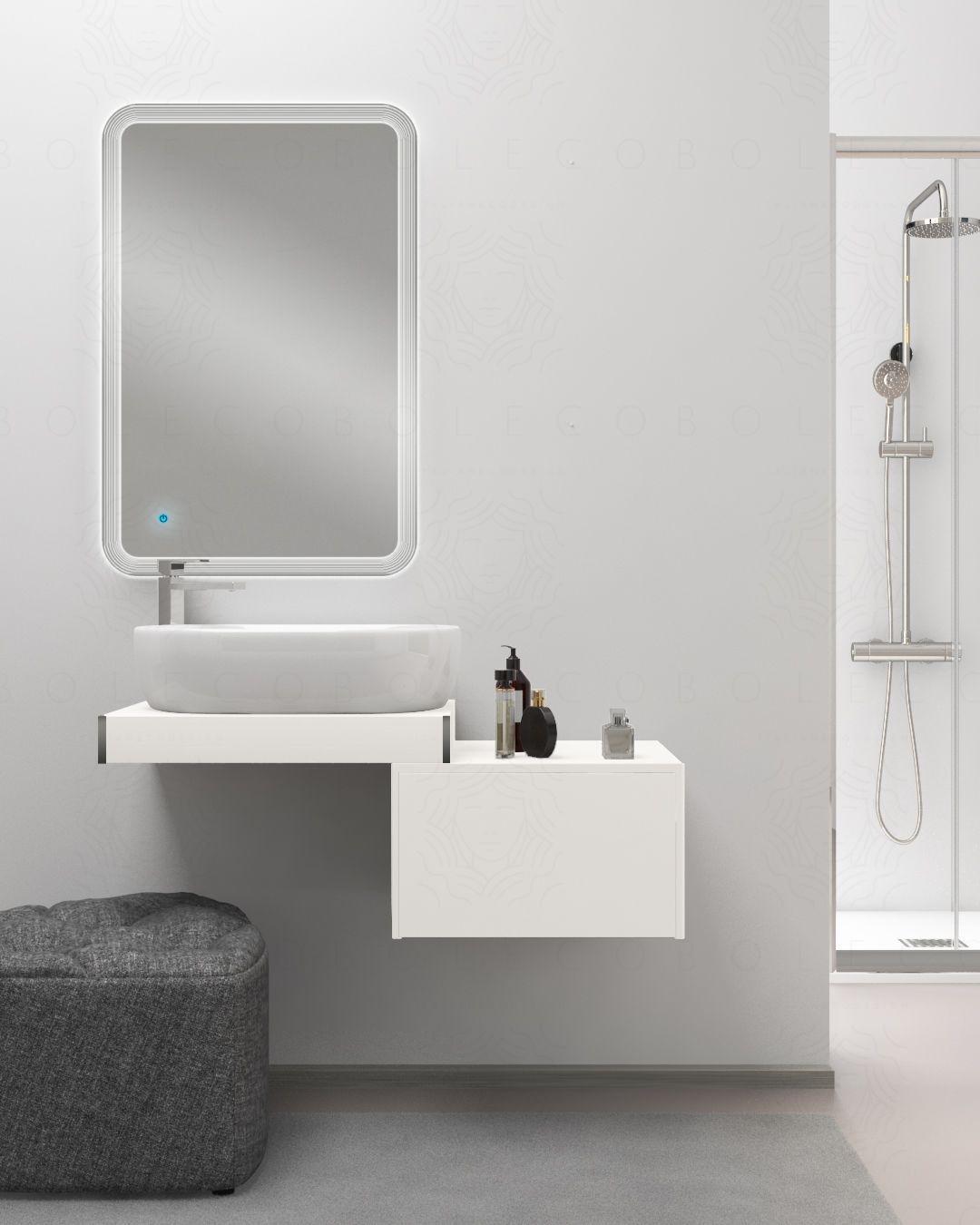 Mensolone bagno da cm.85 a cm.110, completo di staffe Mensolone bagno da cm.85 a cm.110, completo di staffe