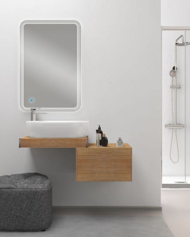 Mensolone bagno da cm.85 a cm.110, completo di staffe