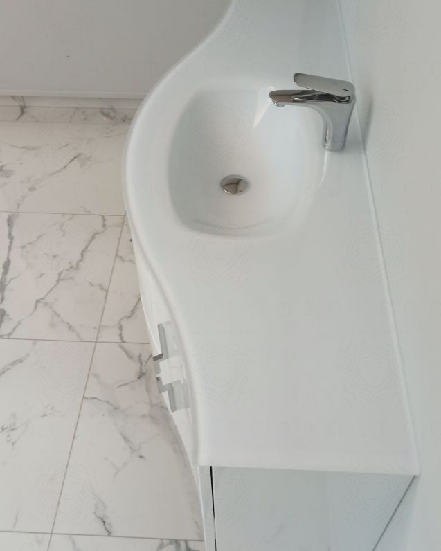 Mobile bagno sospeso Jane, curvo, cm.138 Mobile bagno sospeso Jane, curvo, cm.138