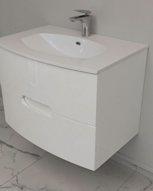 Mobile bagno sospeso Lady, curvo, cm.74 Mobile bagno sospeso Lady, curvo, cm.74
