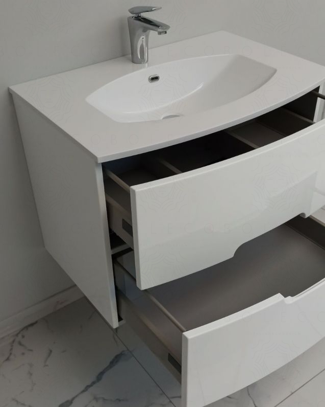Mobile bagno sospeso Lady, curvo, cm.74 Mobile bagno sospeso Lady, curvo, cm.74