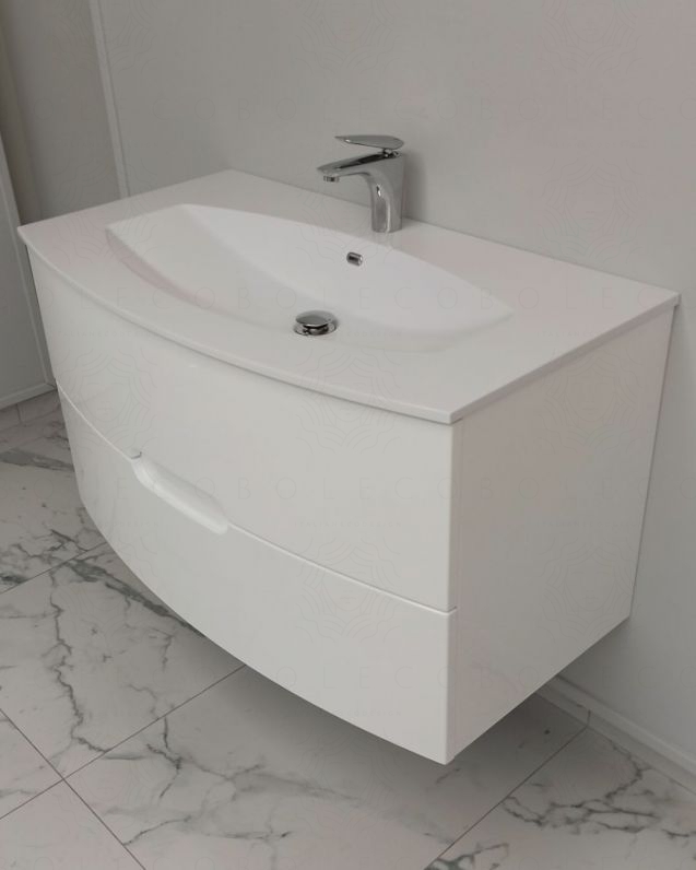 Mobile bagno sospeso Lady, curvo cm.100