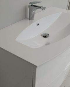 Mobile bagno sospeso Lady, curvo, cm.100 con specchio led