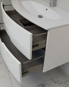 Mobile bagno sospeso Lady, curvo, cm.100 con specchio led