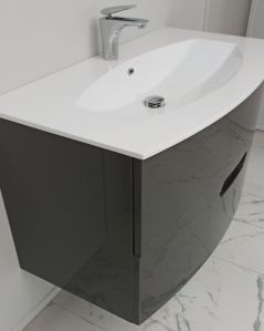 Mobile bagno sospeso Lady, curvo, cm.100 con specchio led