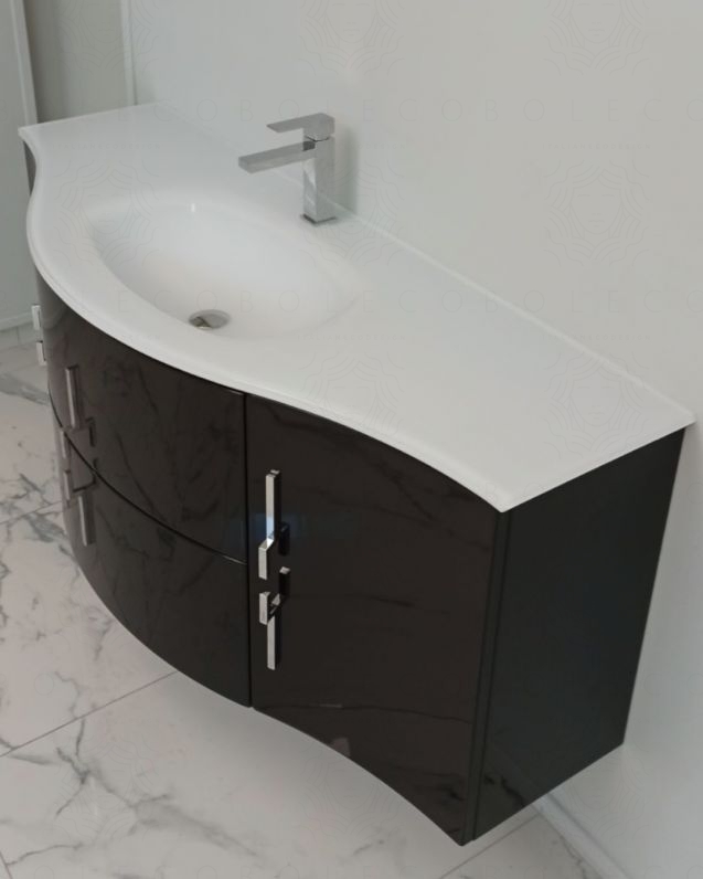 Mobile bagno sospeso Jane, curvo, cm.138 Mobile bagno sospeso Jane, curvo, cm.138