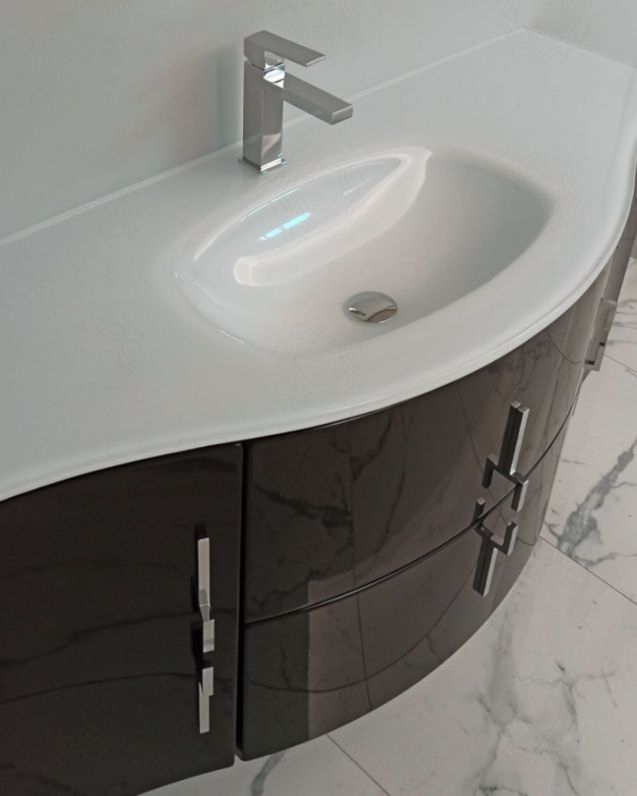 Mobile bagno sospeso Jane, curvo, cm.138 Mobile bagno sospeso Jane, curvo, cm.138