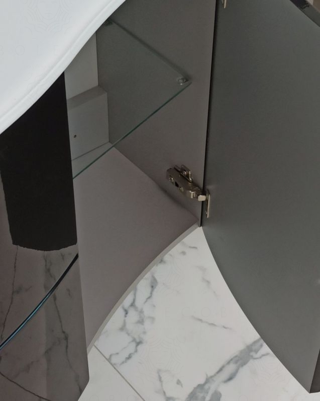 Mobile bagno sospeso Jane, curvo, cm.138 Mobile bagno sospeso Jane, curvo, cm.138