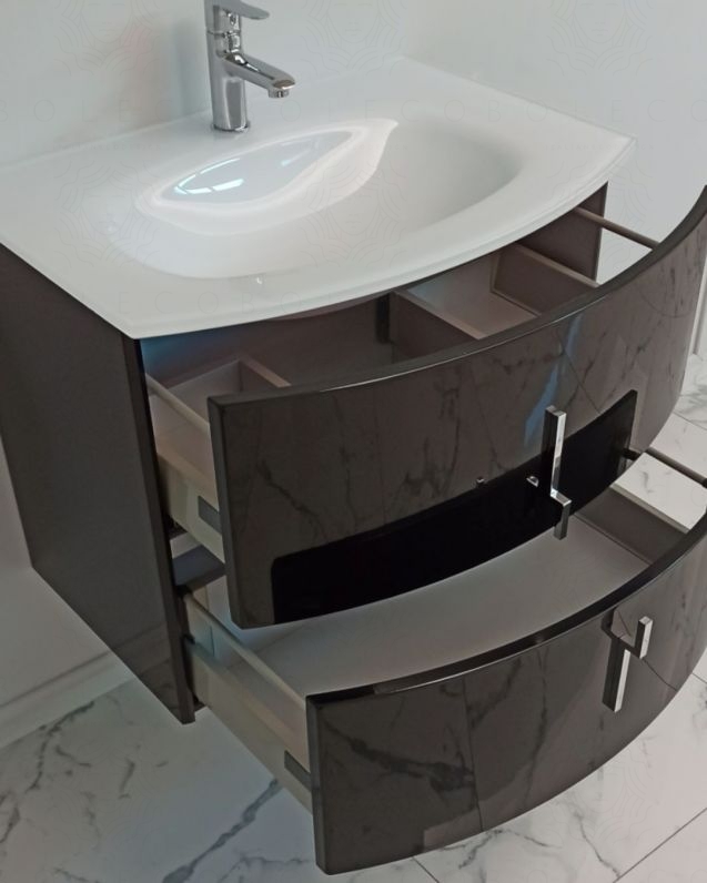 Mobile bagno sospeso Jane, curvo, cm.69 Mobile bagno sospeso Jane, curvo, cm.69