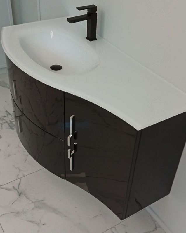 Mobile bagno sospeso Jane, curvo, cm.104 Mobile bagno sospeso Jane, curvo, cm.104