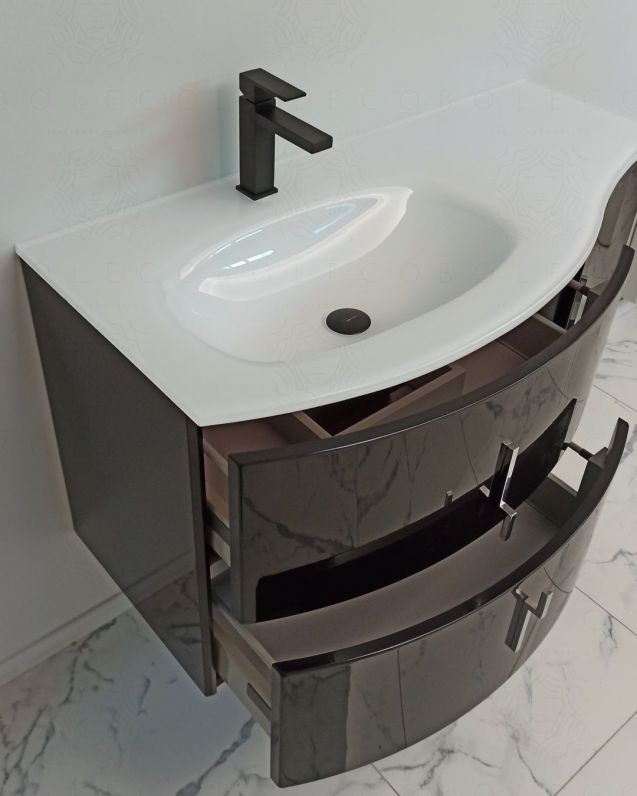 Mobile bagno sospeso Jane, curvo, cm.104 Mobile bagno sospeso Jane, curvo, cm.104