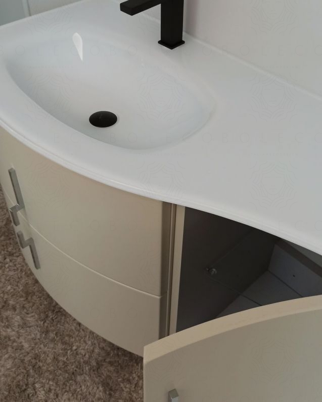 Mobile bagno sospeso Jane, curvo, cm.104 Mobile bagno sospeso Jane, curvo, cm.104