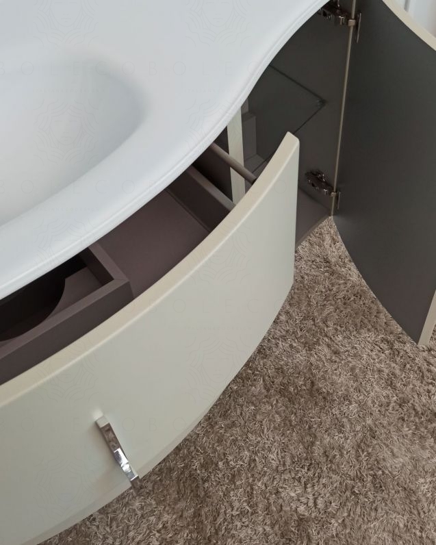 Mobile bagno sospeso Jane, curvo, cm.104 Mobile bagno sospeso Jane, curvo, cm.104