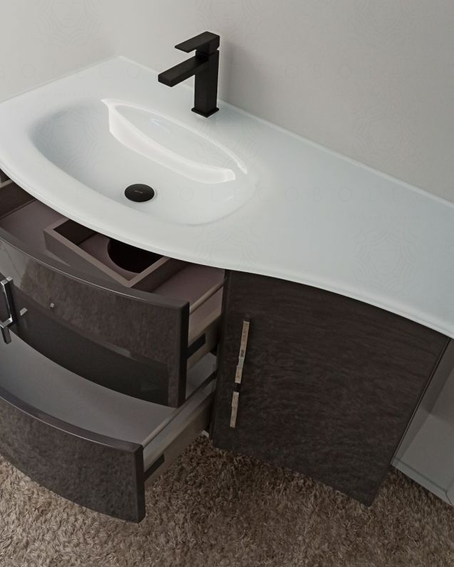 Mobile bagno sospeso Jane, curvo, cm.104 Mobile bagno sospeso Jane, curvo, cm.104