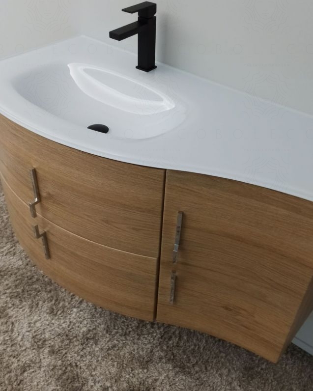 Mobile bagno sospeso Jane, curvo, cm.104 Mobile bagno sospeso Jane, curvo, cm.104