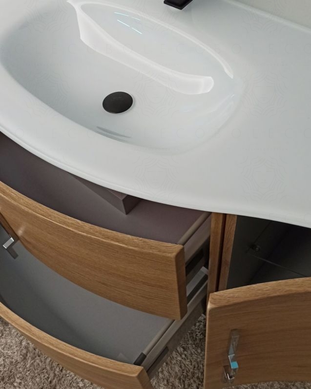 Mobile bagno sospeso Jane, curvo, cm.104 Mobile bagno sospeso Jane, curvo, cm.104