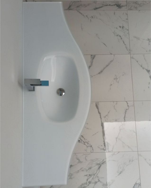 Mobile bagno sospeso Jane, curvo, cm.138 Mobile bagno sospeso Jane, curvo, cm.138