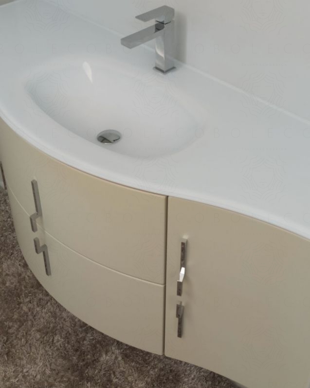 Mobile bagno sospeso Jane, curvo, cm.138 Mobile bagno sospeso Jane, curvo, cm.138