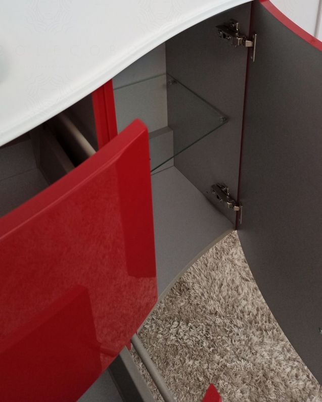 Mobile bagno sospeso Jane, curvo, cm.138 Mobile bagno sospeso Jane, curvo, cm.138
